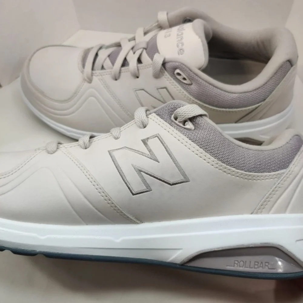 NEW BALANCE 813 White Leather Sneaker Women Sz‎ 12.5 Walking Shoes Comfy ROLLBAR